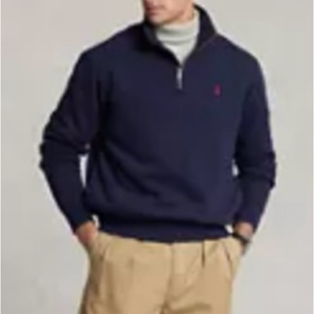 Polo by Ralph Lauren Men’s Big &Tall‎ 4XLT Navy Quarter Zip Pullover